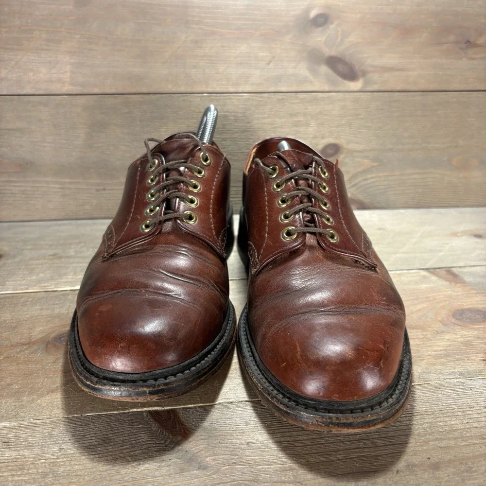 vintage ll bean mens size 8.5 shoes brown leather comfort work oxfords